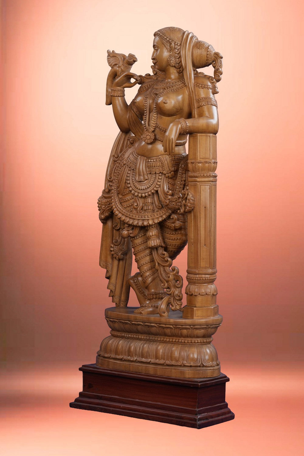 Image of Wooden Apsara Sculpture